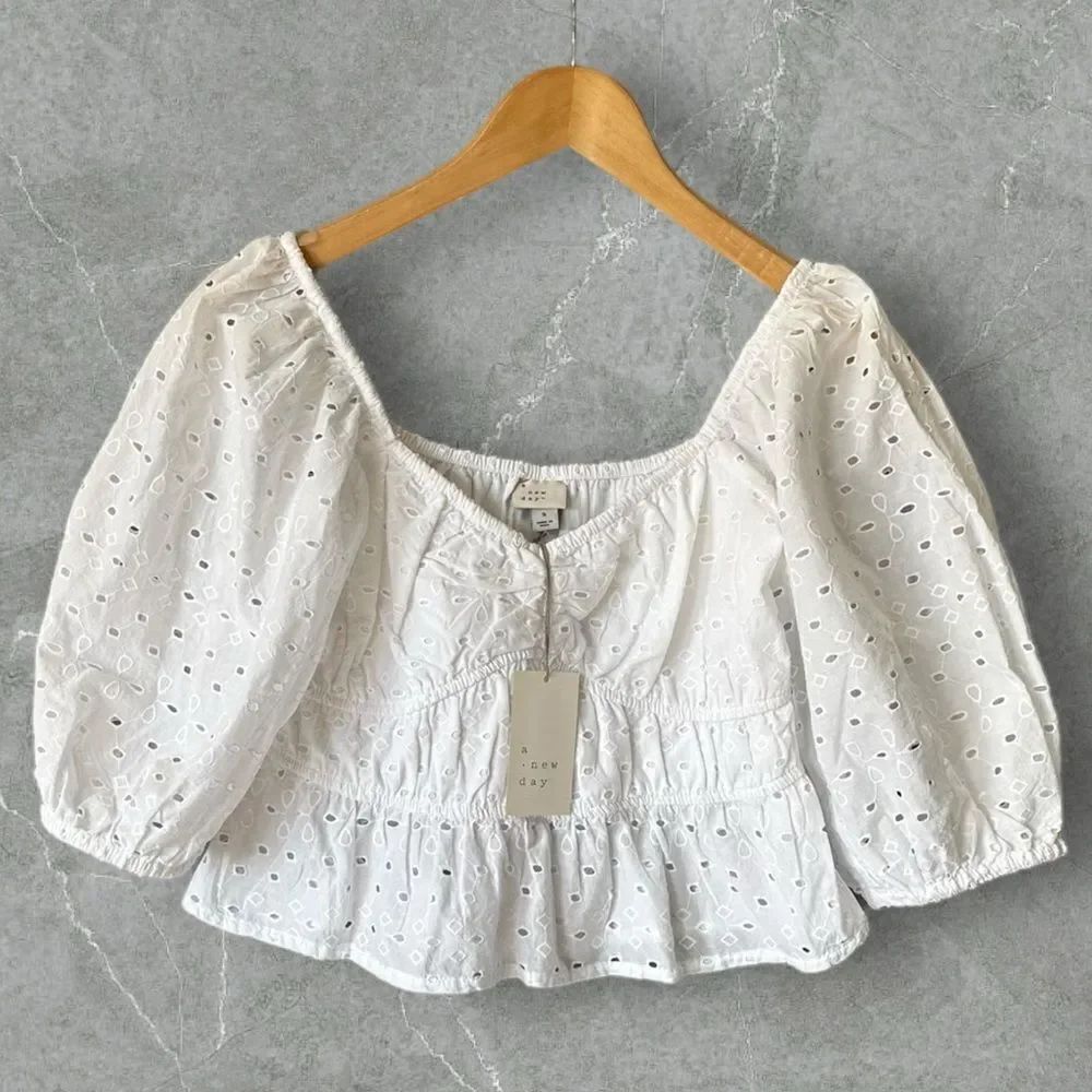 🎉5 for $45🎉 NWT A New Day Lace Top Blouse Shirt Size S